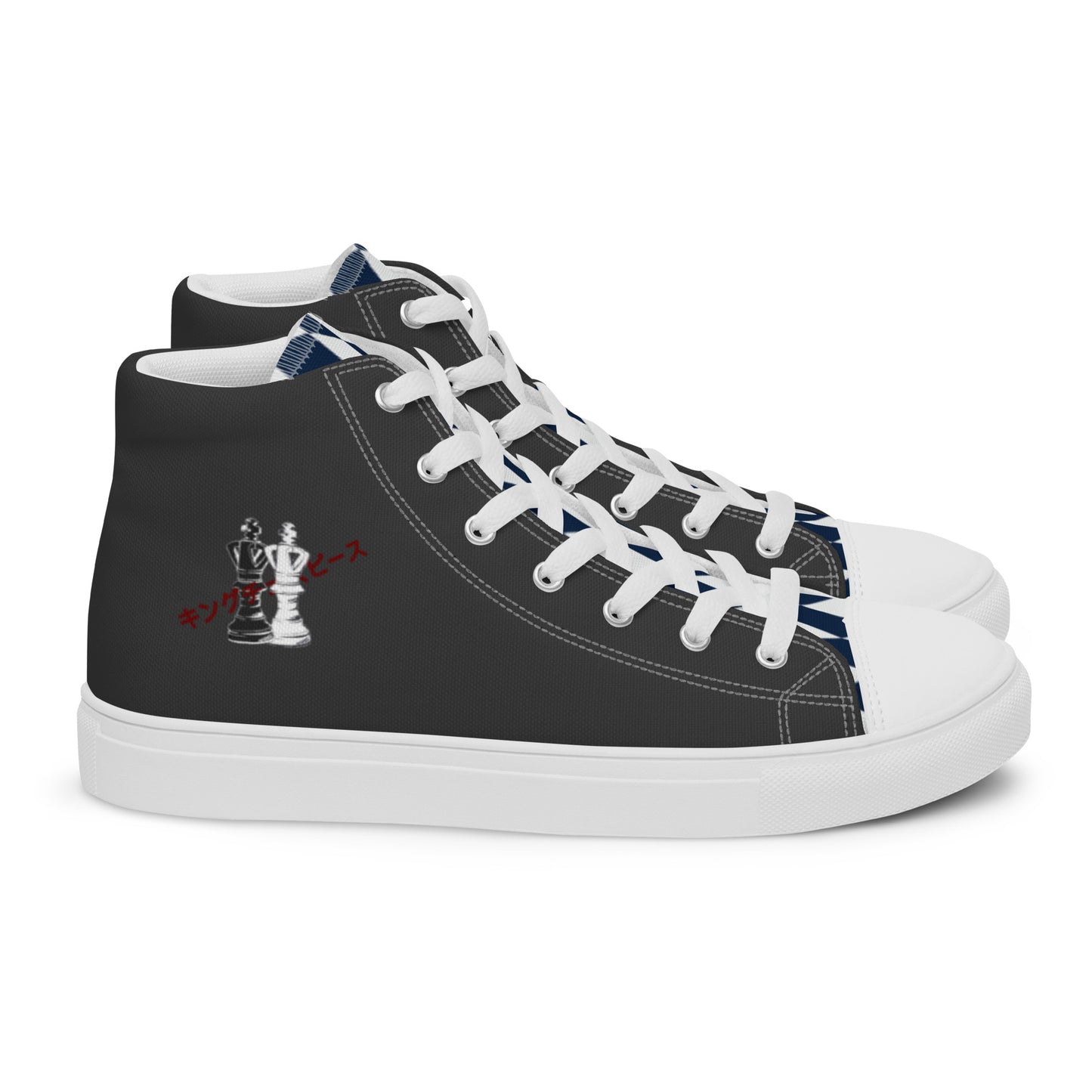 King Piece - Black Men’s high top canvas shoes