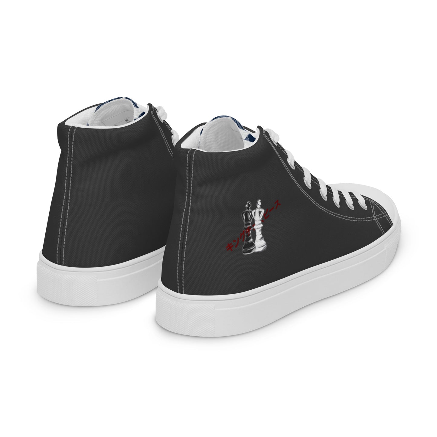 King Piece - Black Men’s high top canvas shoes
