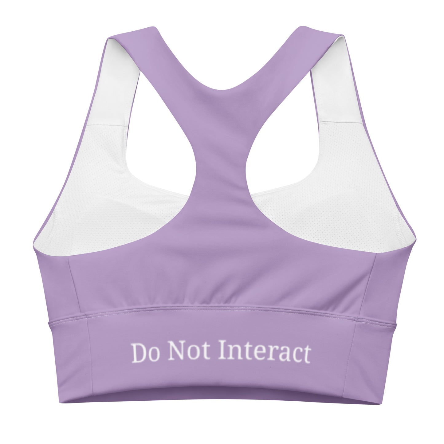 "Do Not Interact" - Lilac Longline sports bra