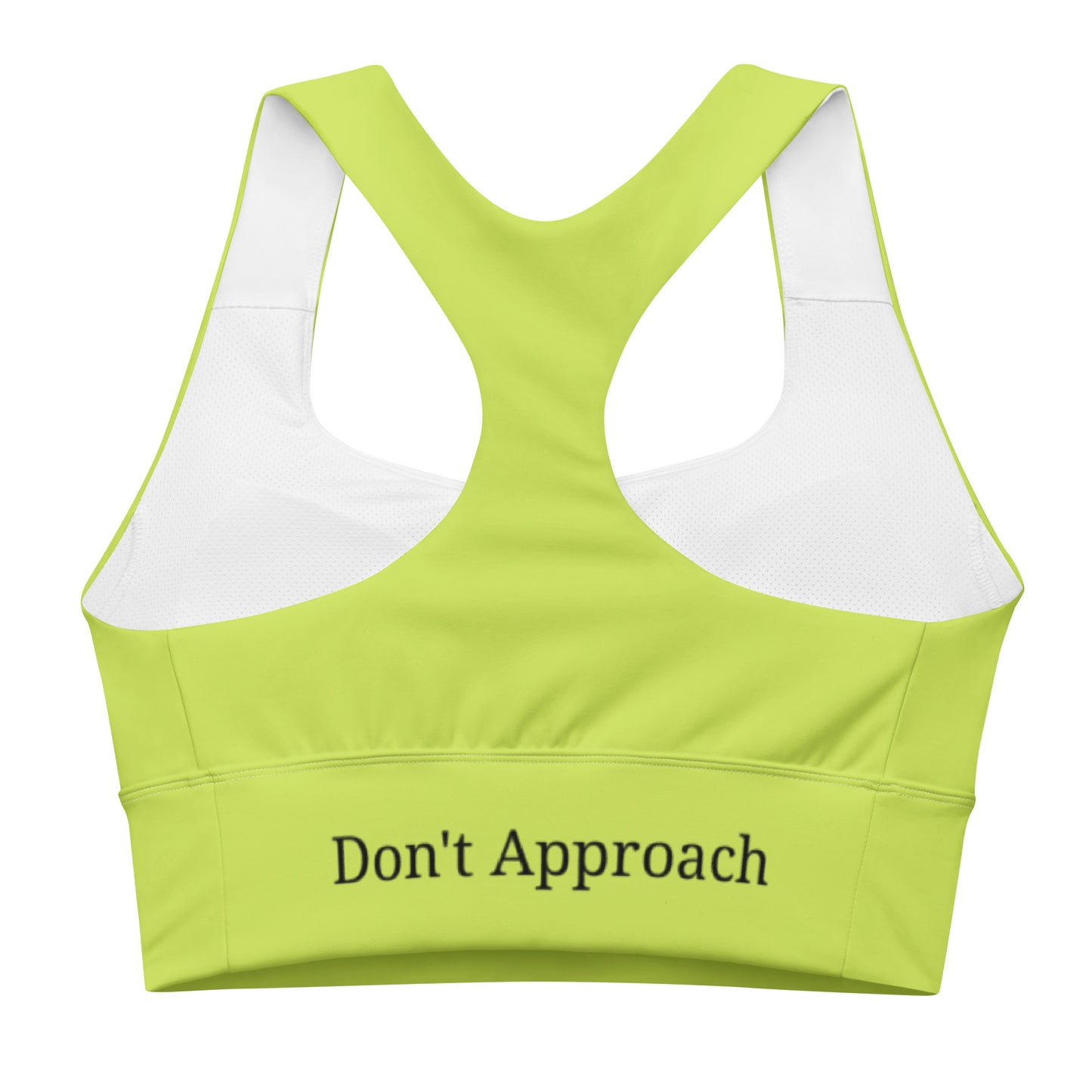 "Don't Approach" - Lime Longline sports bra