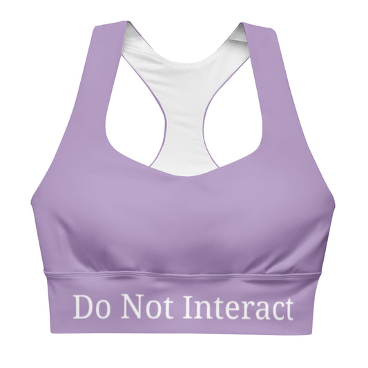 "Do Not Interact" - Lilac Longline sports bra