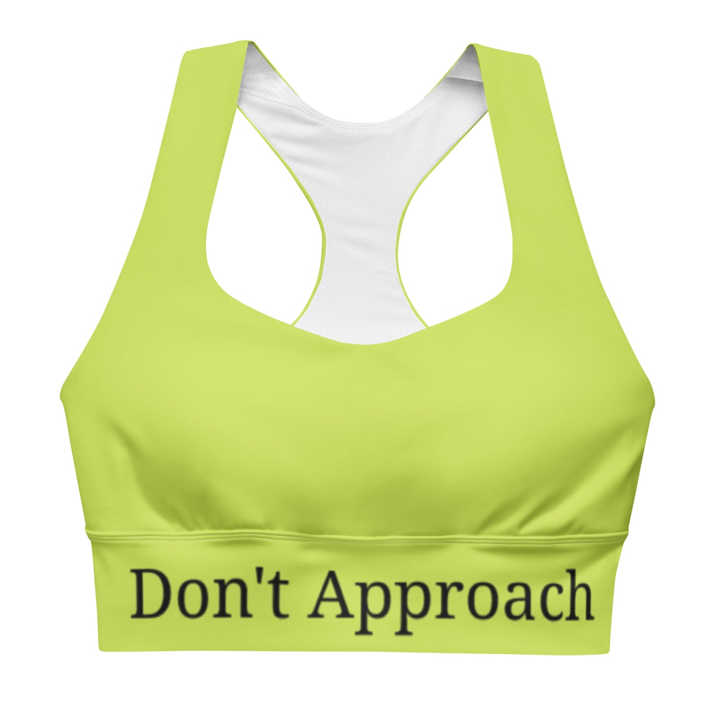 "Don't Approach" - Lime Longline sports bra