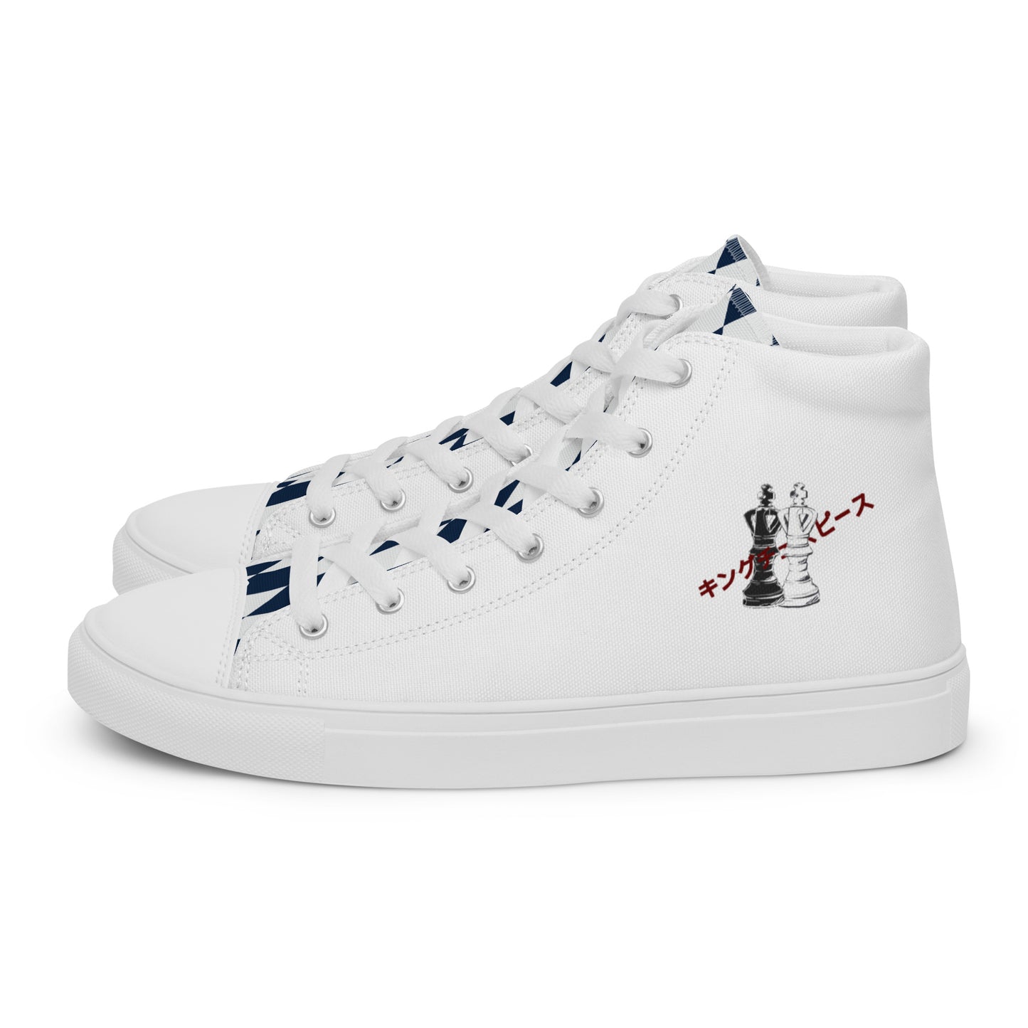 King Piece - White Men’s high top canvas shoes