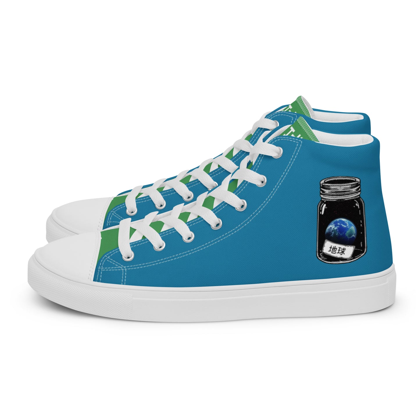 Planet Earth - Men’s high top canvas shoes