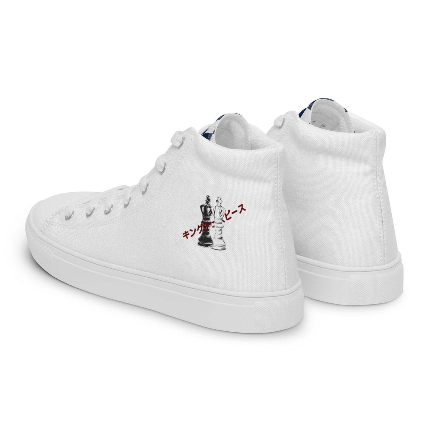 King Piece - White Men’s high top canvas shoes