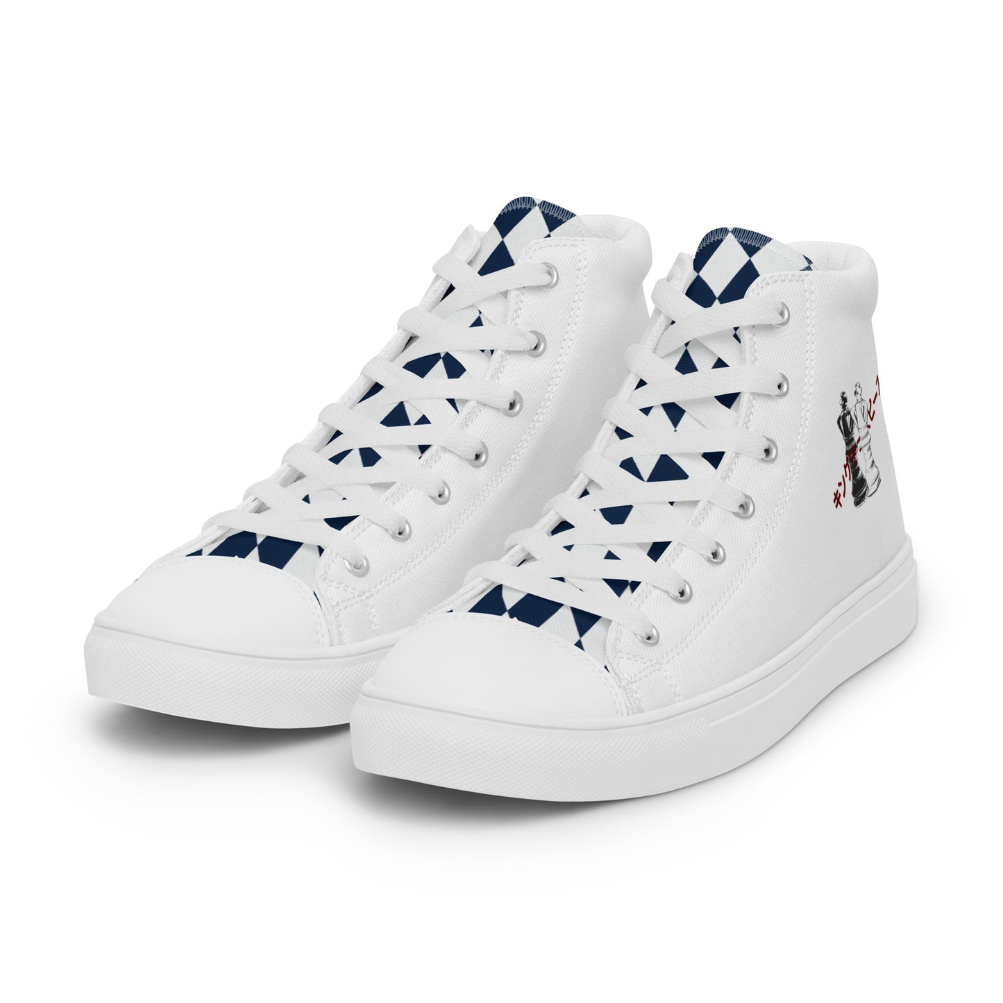 King Piece - White Men’s high top canvas shoes