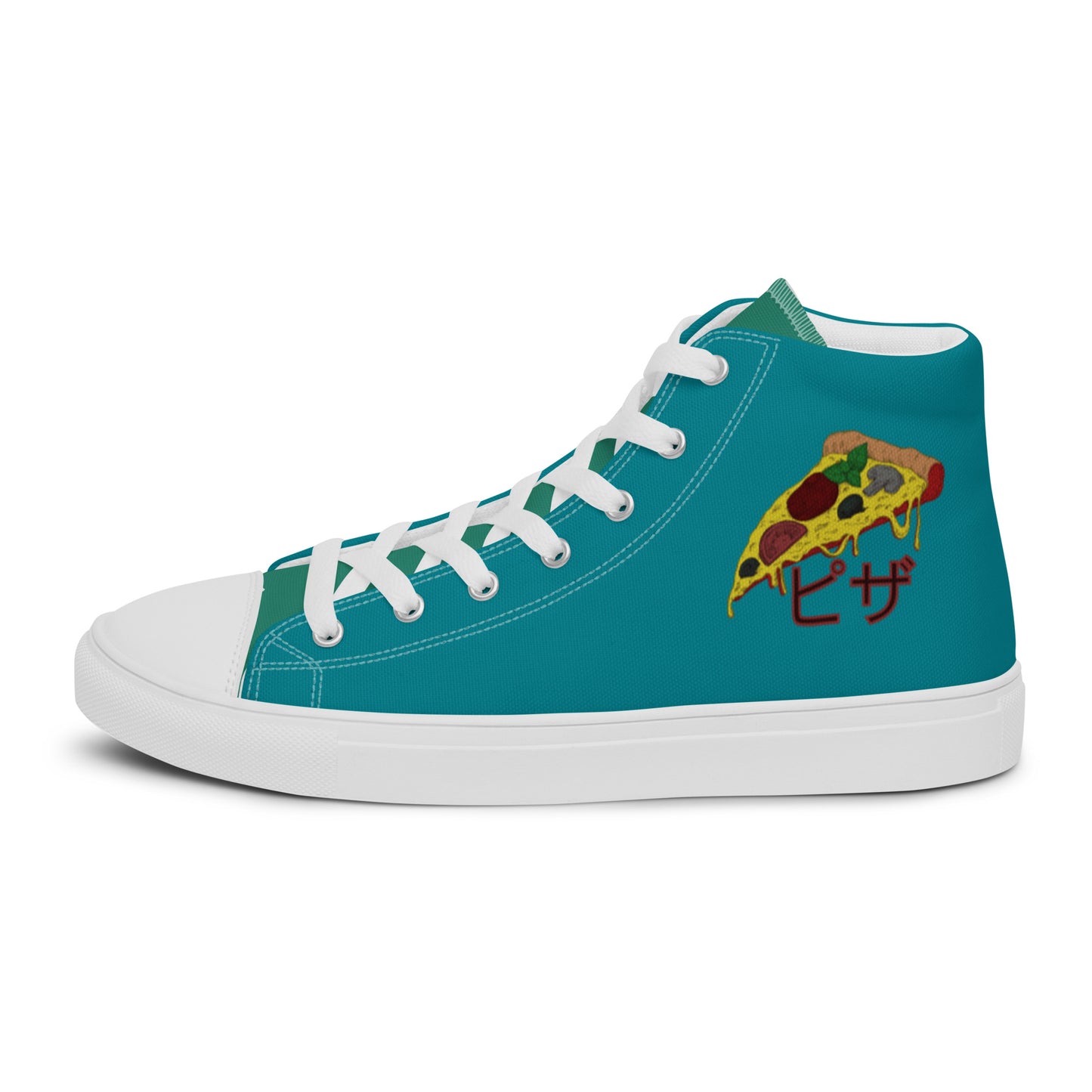 Pizza - Sea Foam Men’s high top canvas shoes