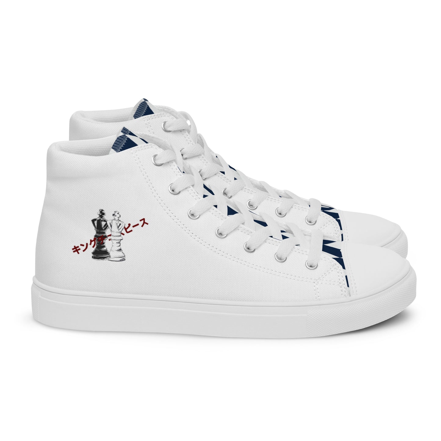 King Piece - White Men’s high top canvas shoes