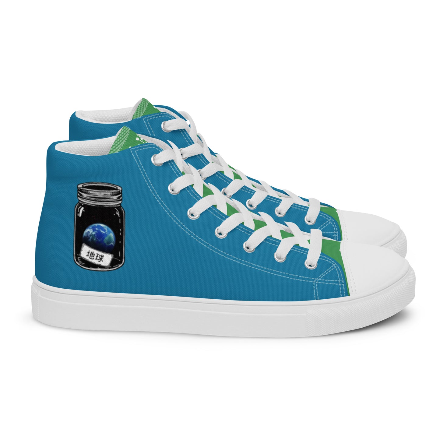 Planet Earth - Men’s high top canvas shoes