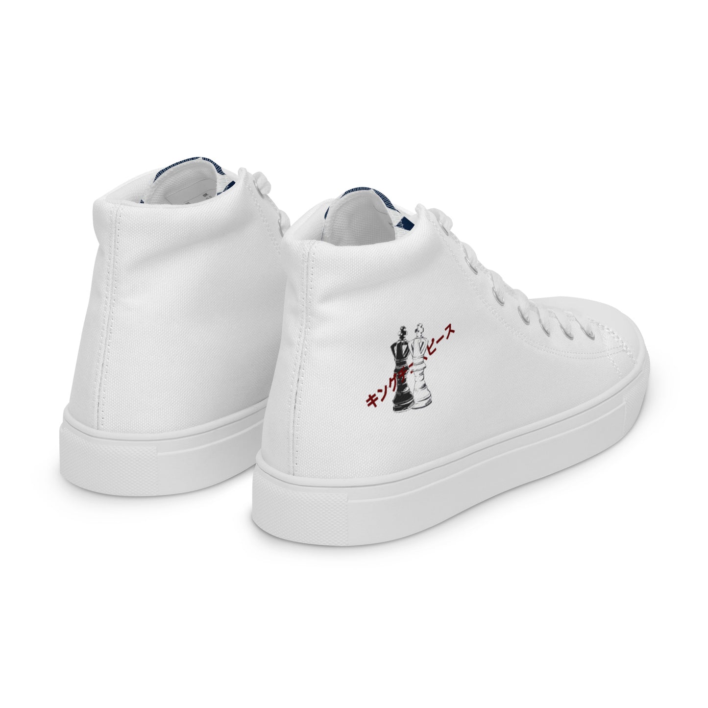 King Piece - White Men’s high top canvas shoes