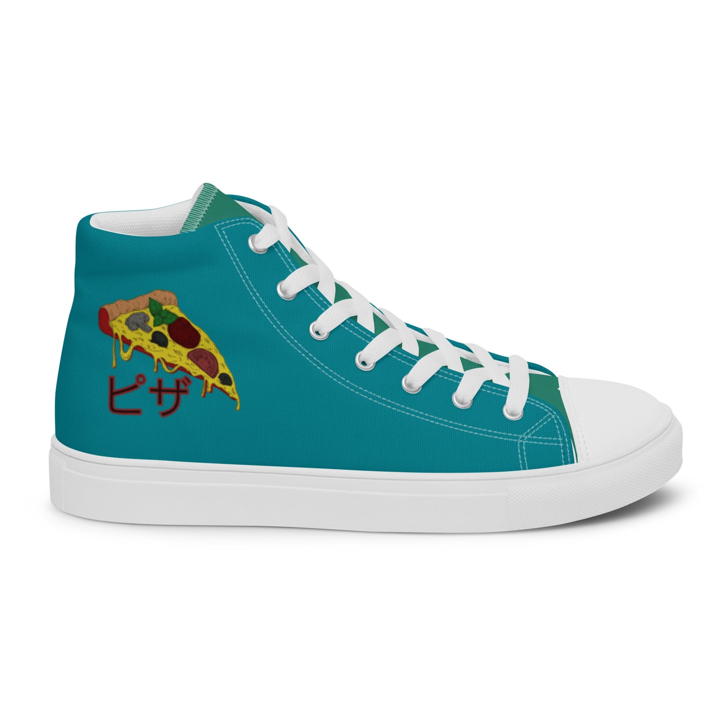 Pizza - Sea Foam Men’s high top canvas shoes