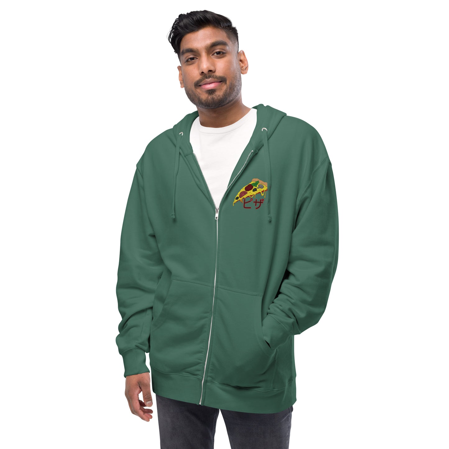 Pizza - Unisex fleece zip up hoodie