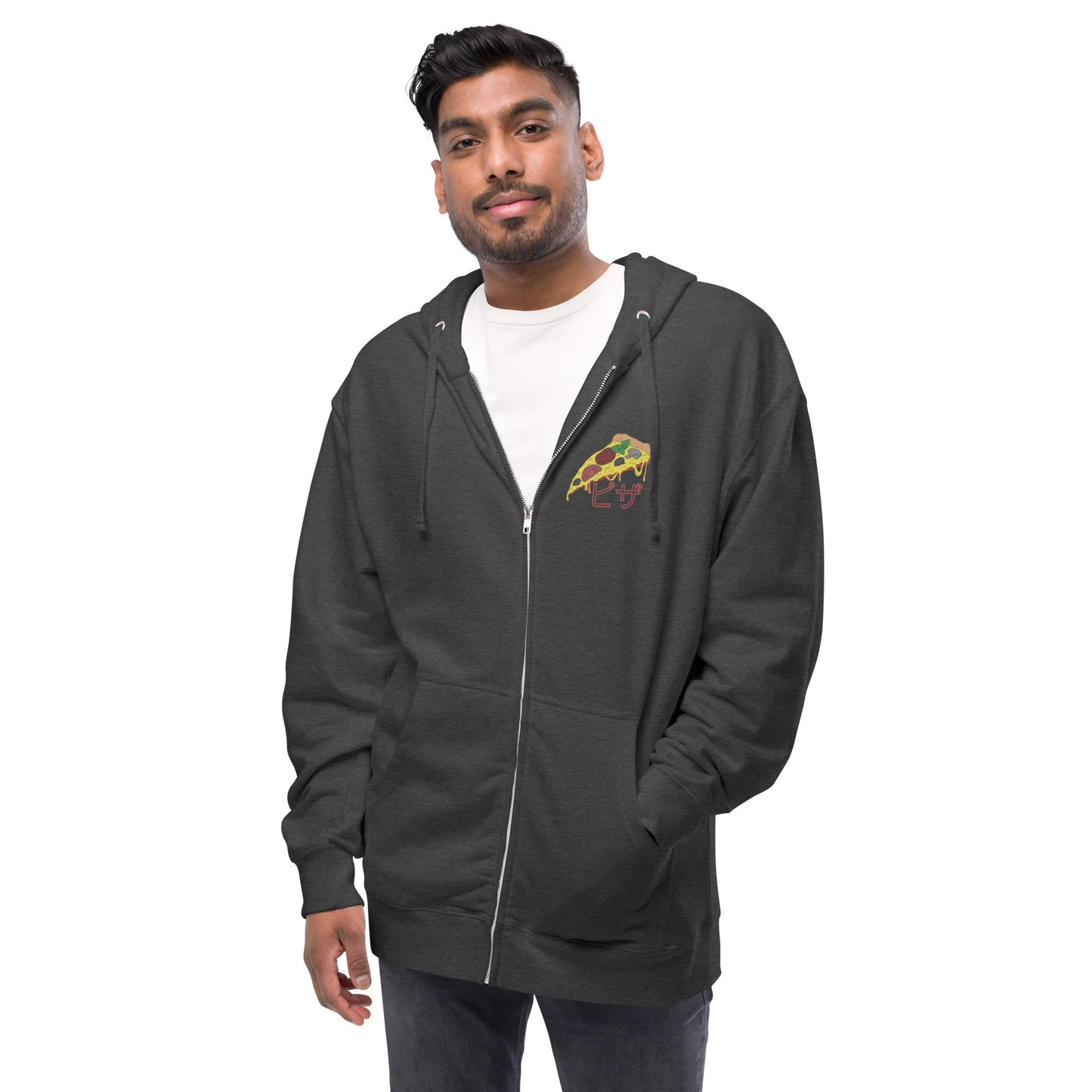 Pizza - Unisex fleece zip up hoodie