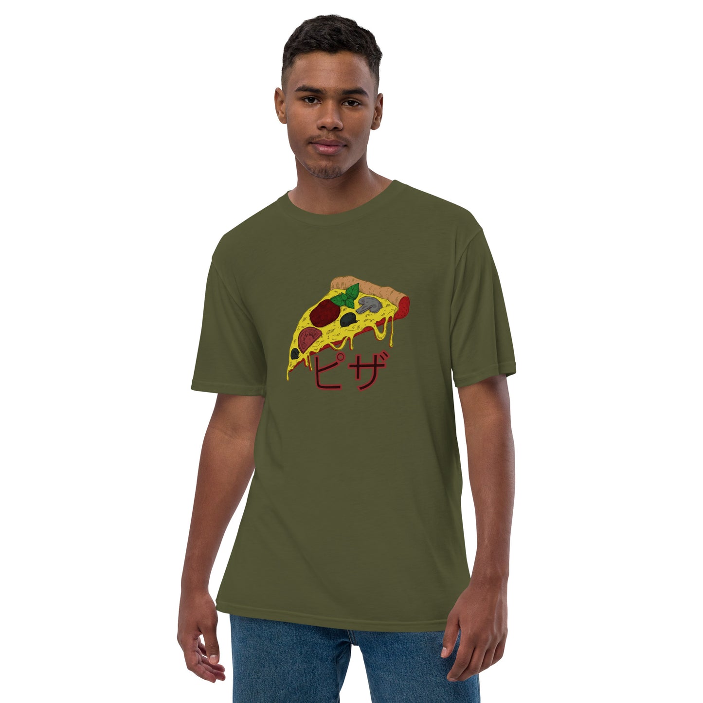 Pizza Unisex premium viscose hemp t-shirt