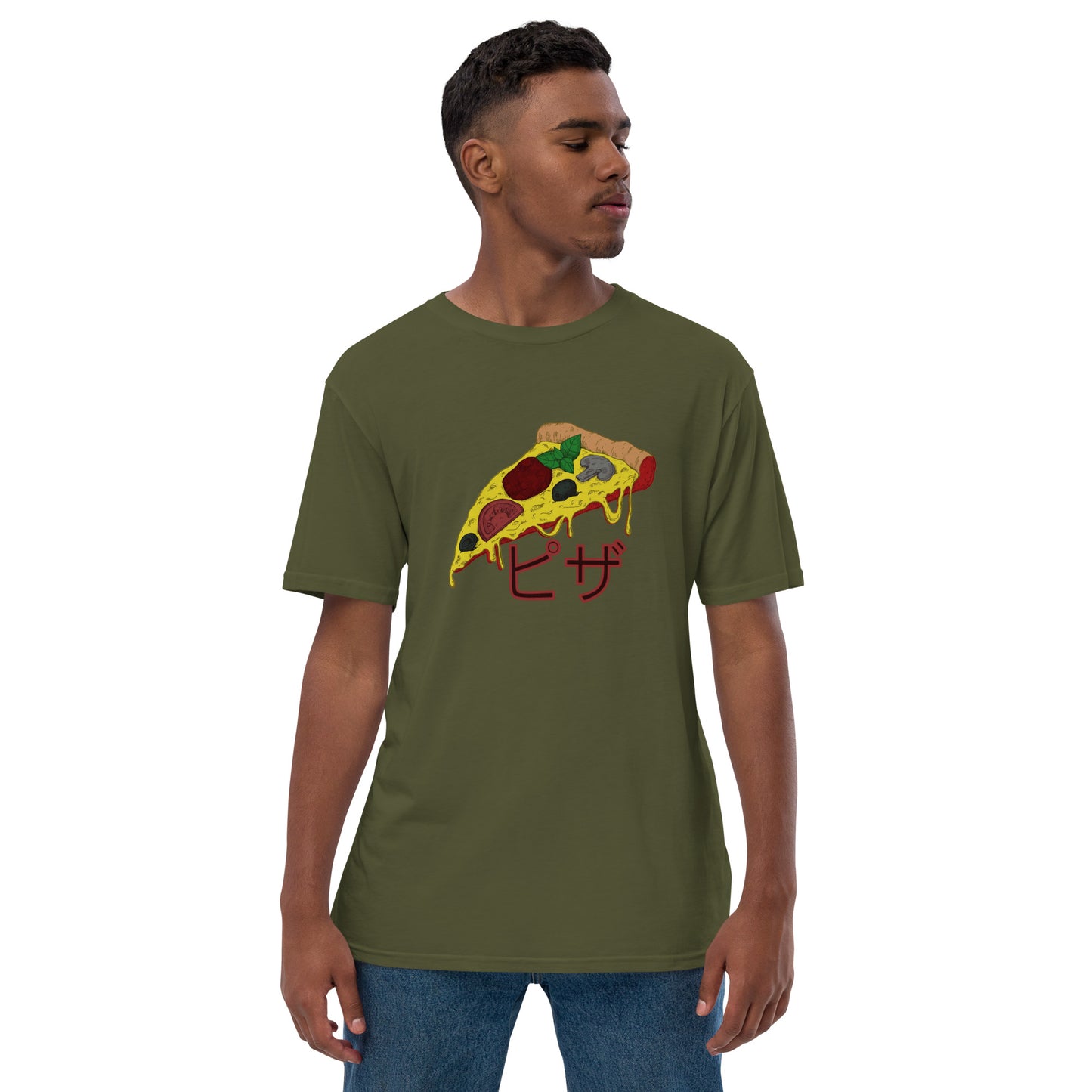 Pizza Unisex premium viscose hemp t-shirt