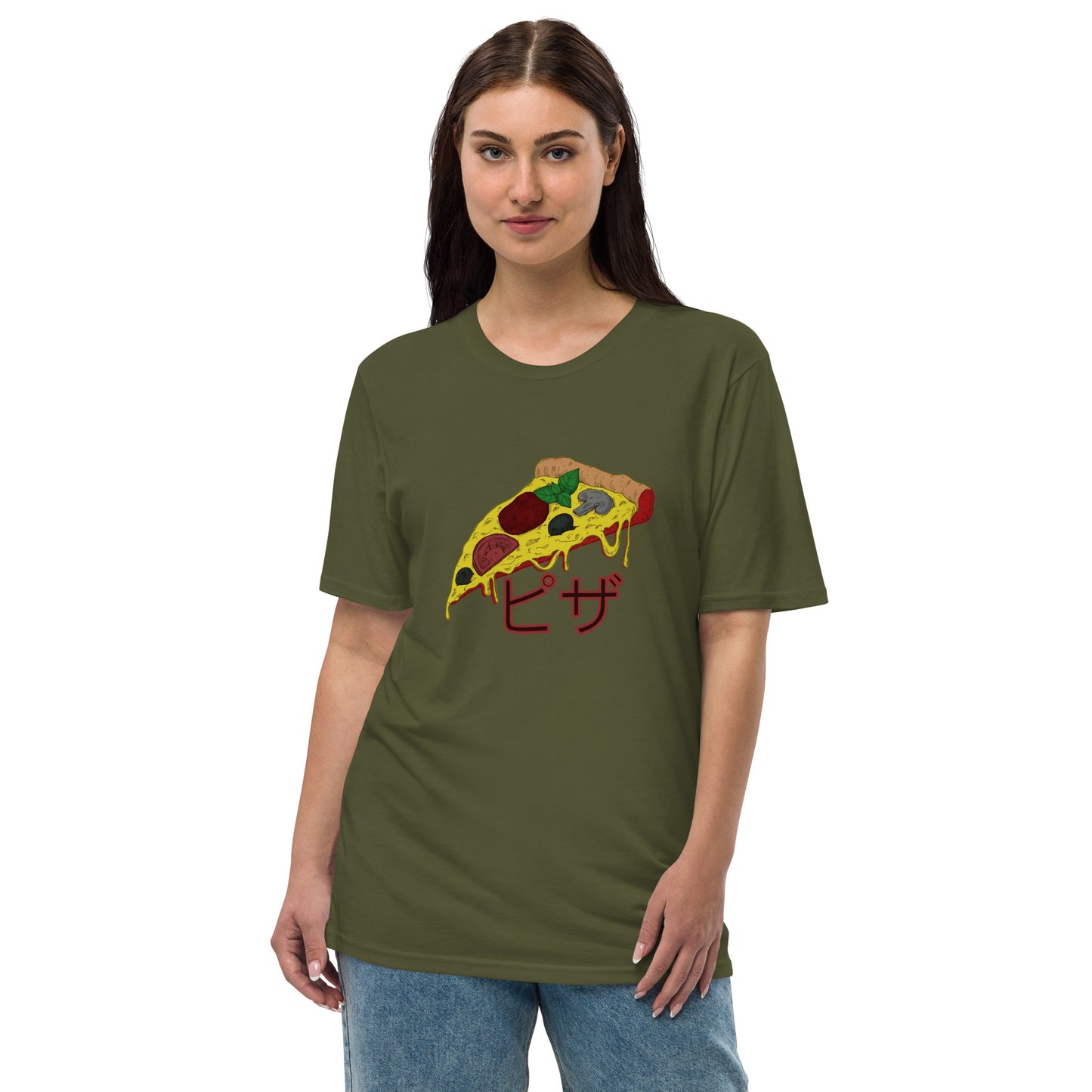 Pizza Unisex premium viscose hemp t-shirt