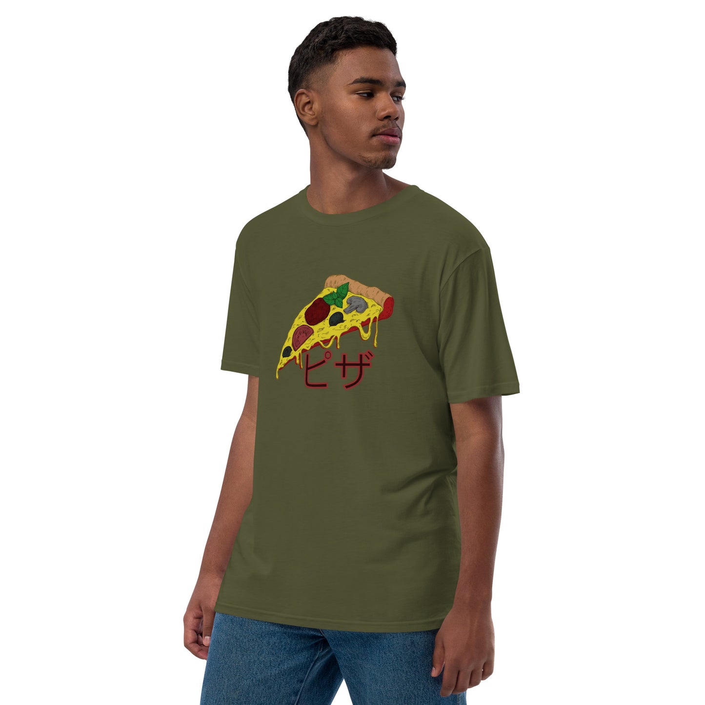 Pizza Unisex premium viscose hemp t-shirt