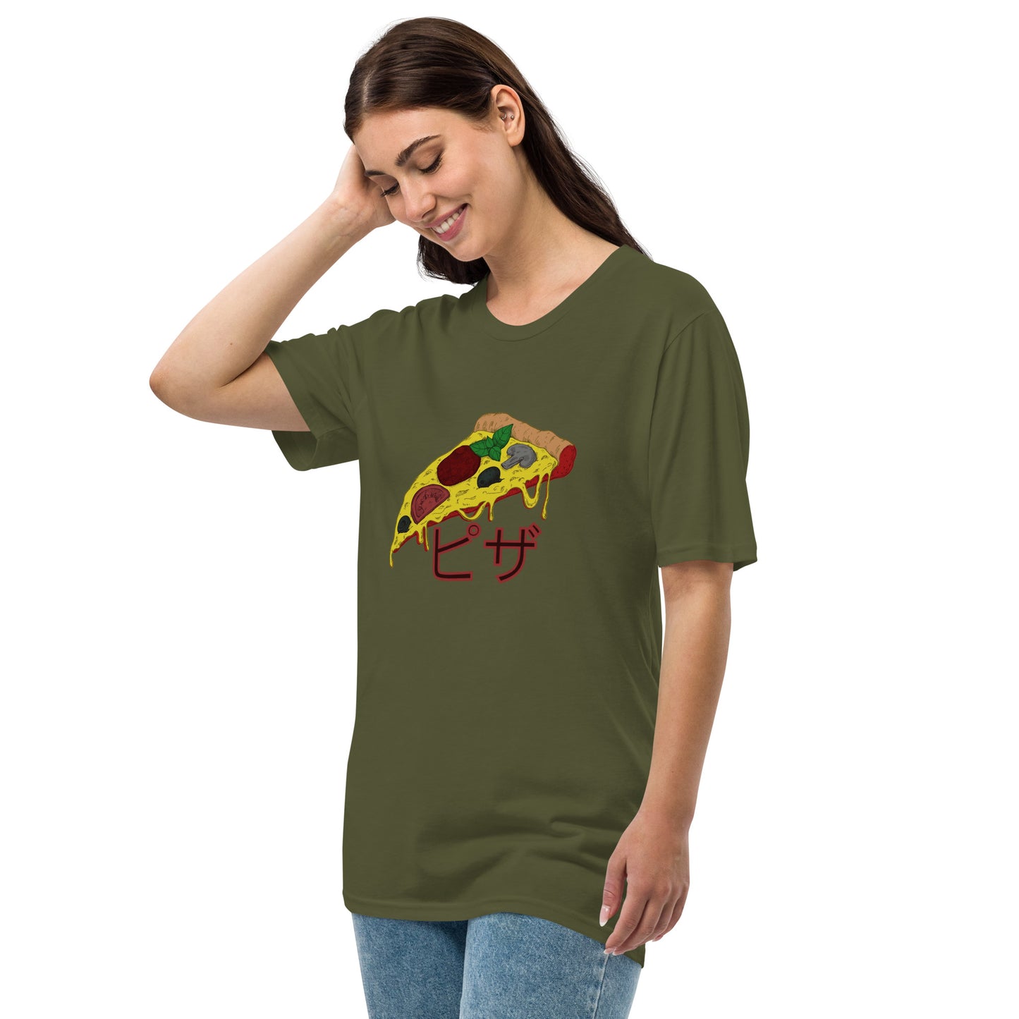 Pizza Unisex premium viscose hemp t-shirt