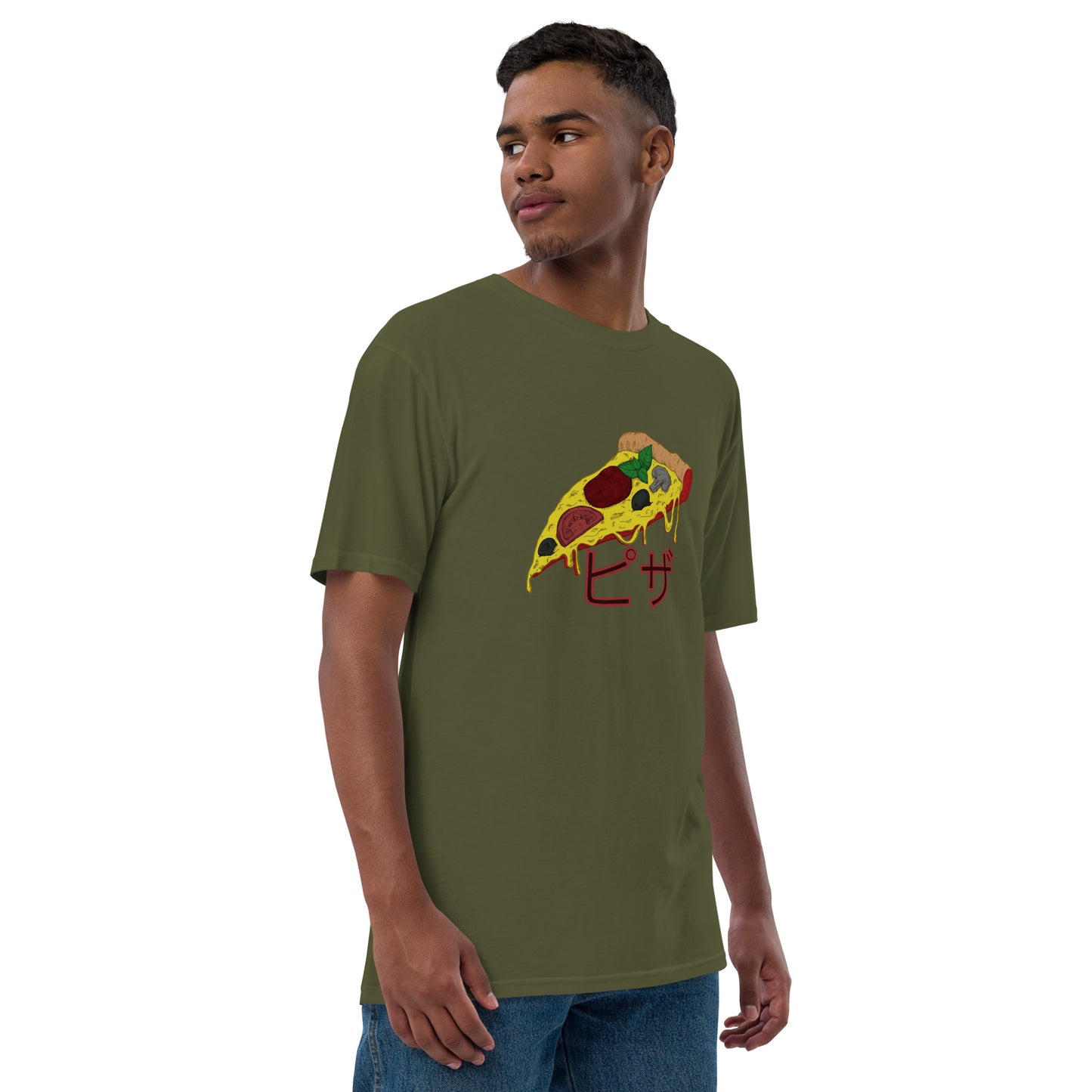 Pizza Unisex premium viscose hemp t-shirt