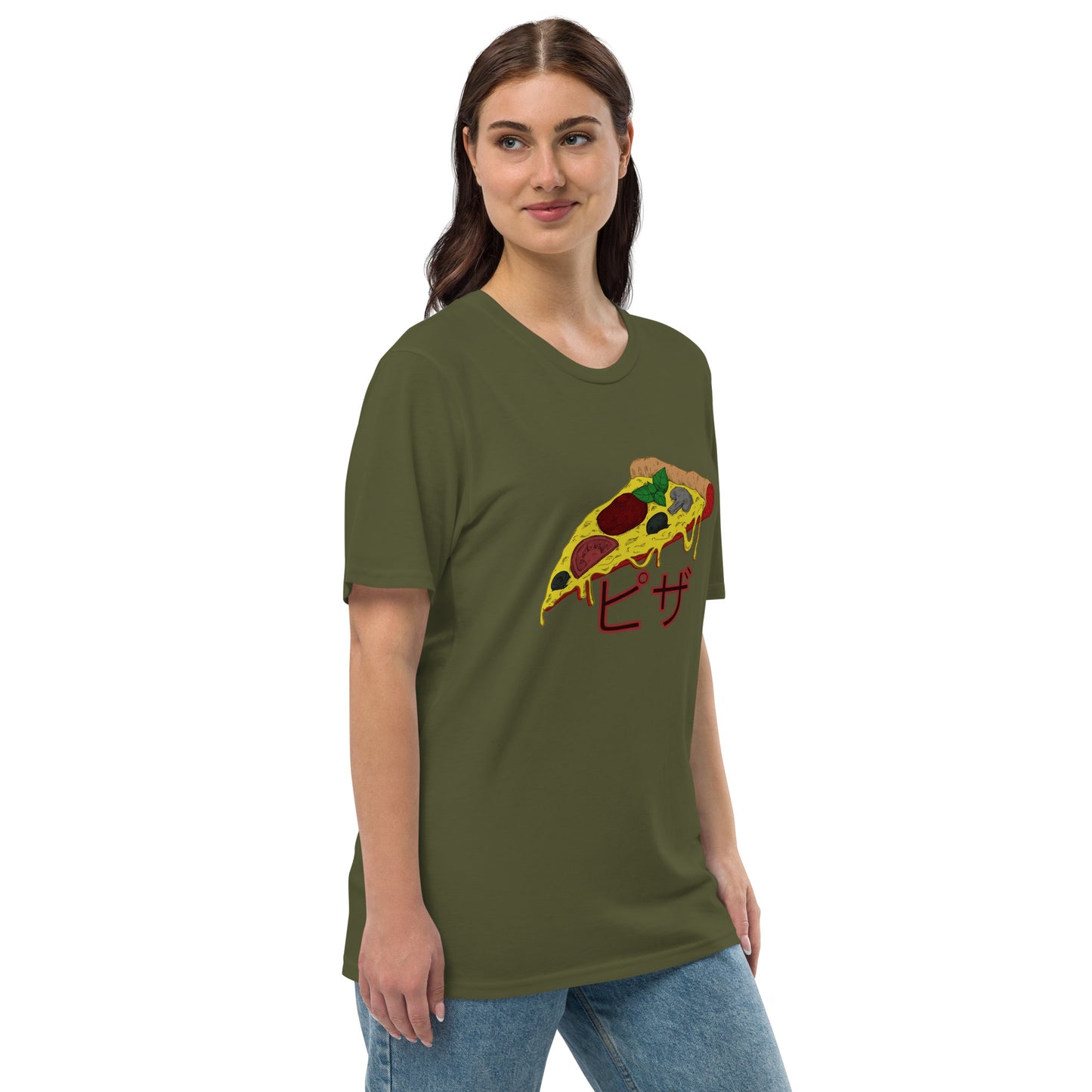 Pizza Unisex premium viscose hemp t-shirt