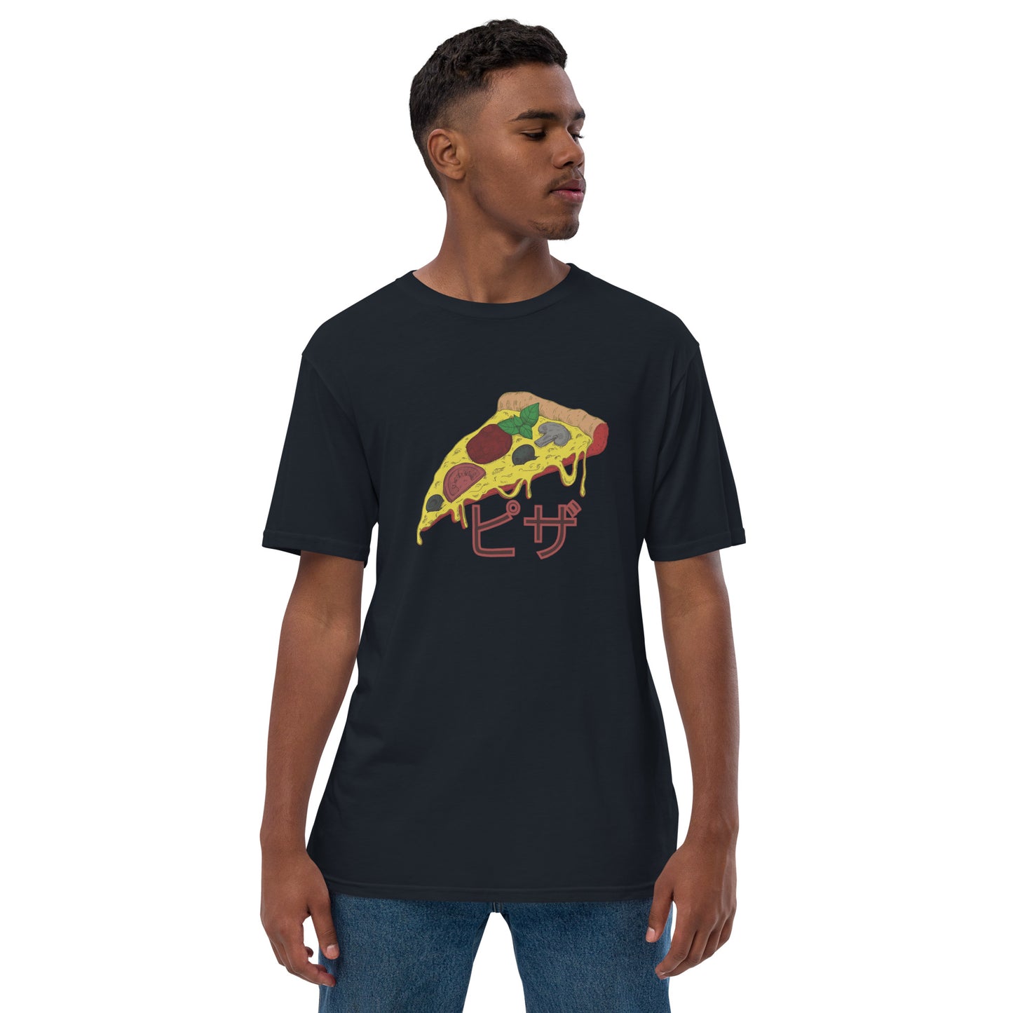 Pizza Unisex premium viscose hemp t-shirt