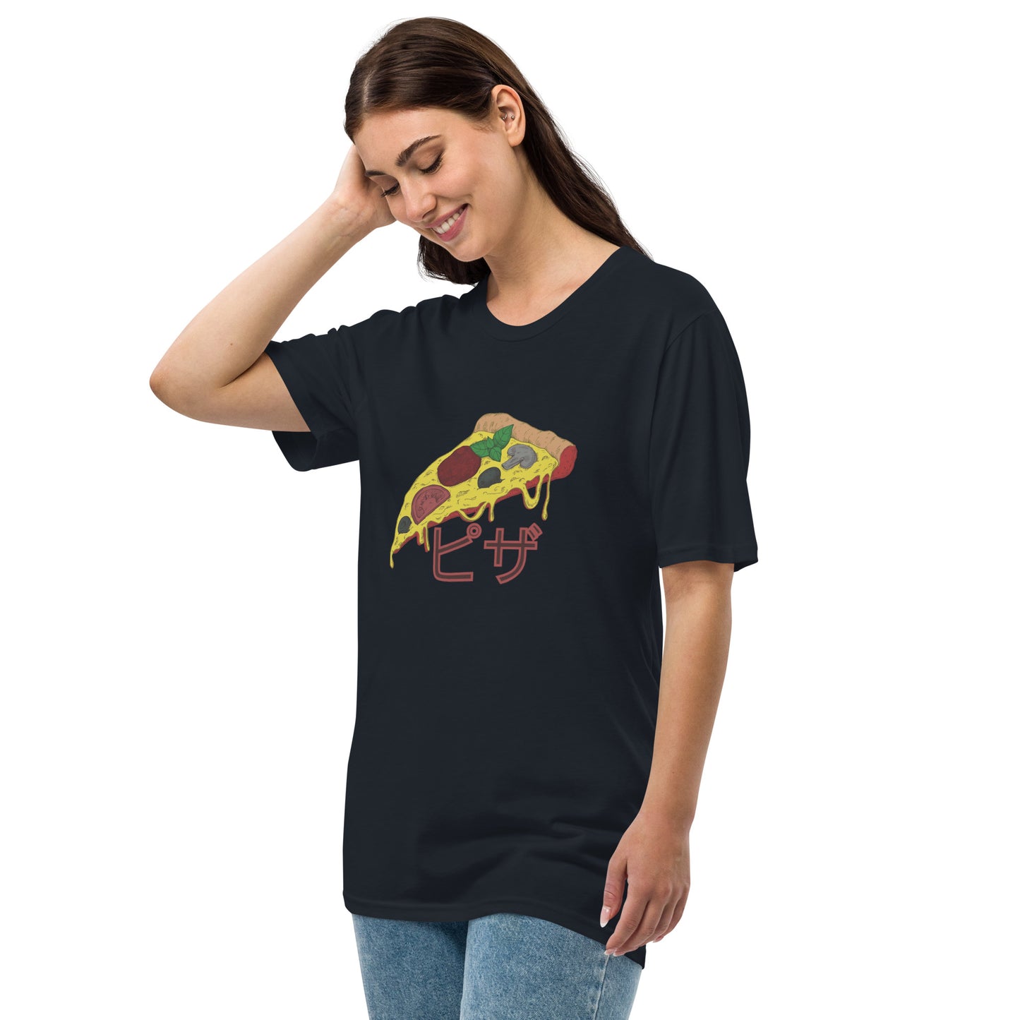 Pizza Unisex premium viscose hemp t-shirt