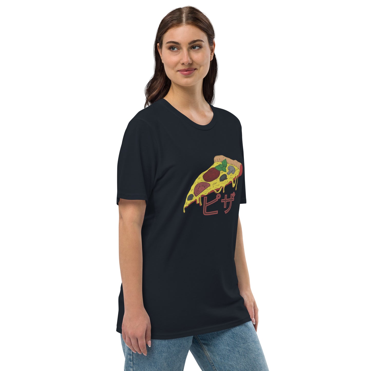 Pizza Unisex premium viscose hemp t-shirt