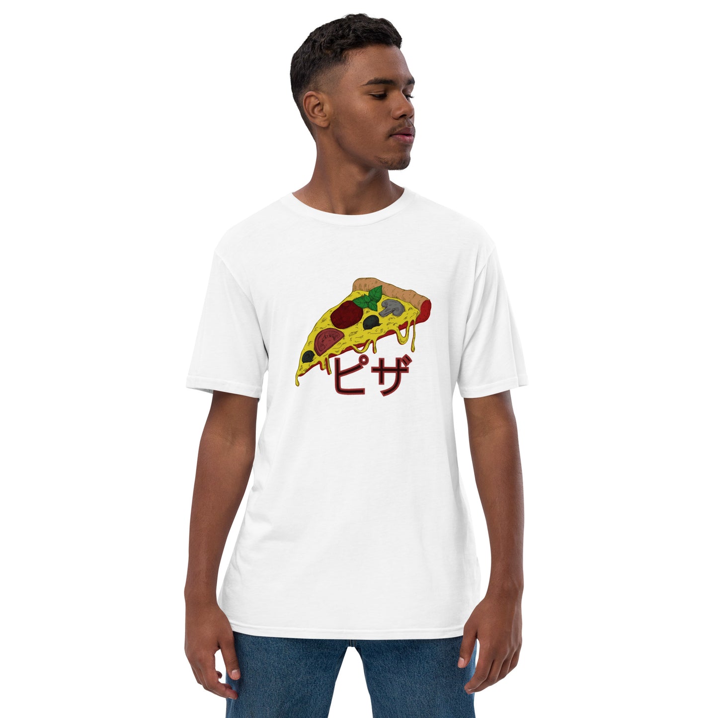 Pizza Unisex premium viscose hemp t-shirt