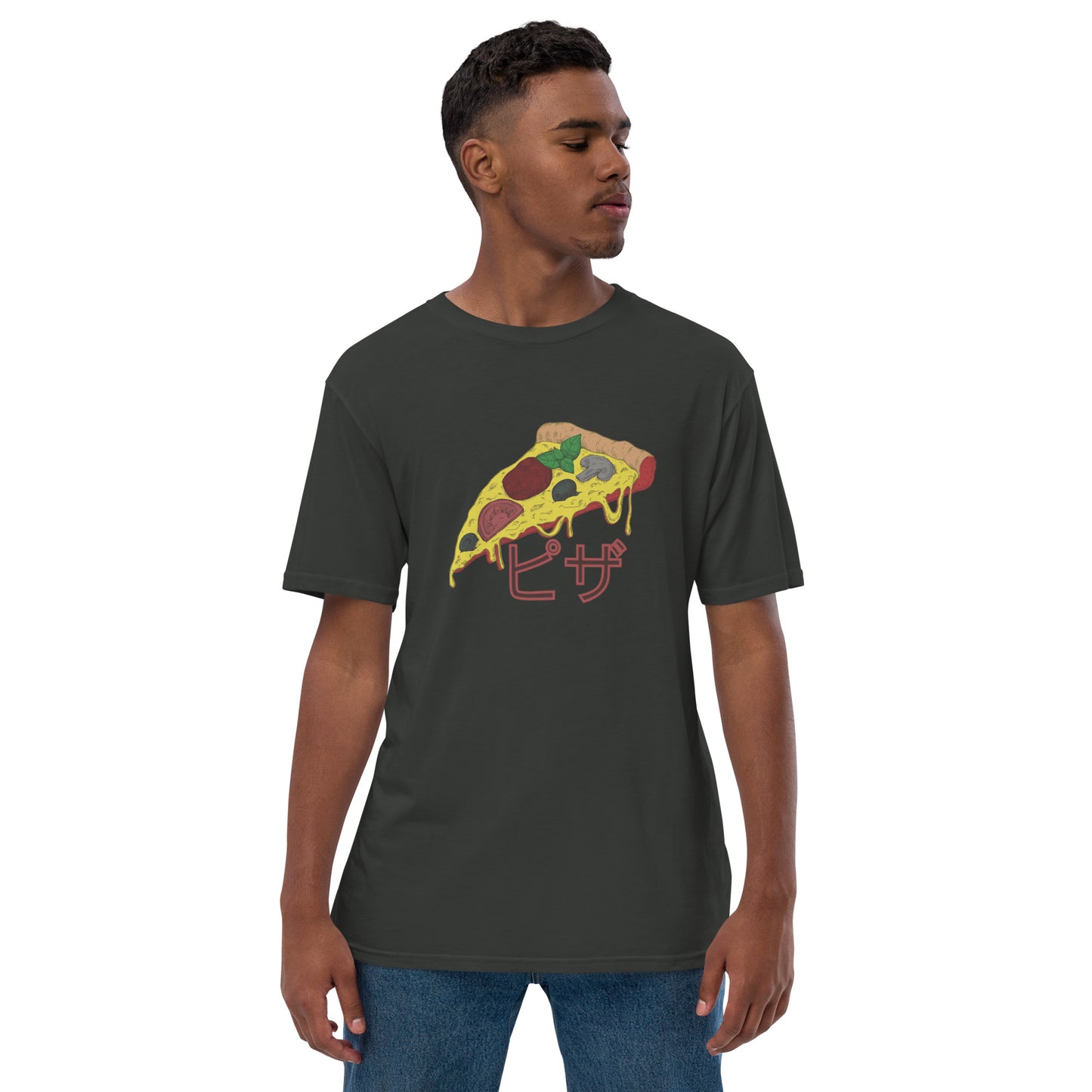 Pizza Unisex premium viscose hemp t-shirt