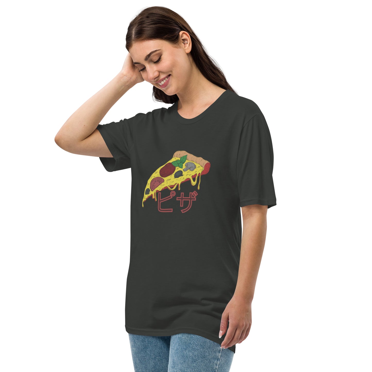 Pizza Unisex premium viscose hemp t-shirt