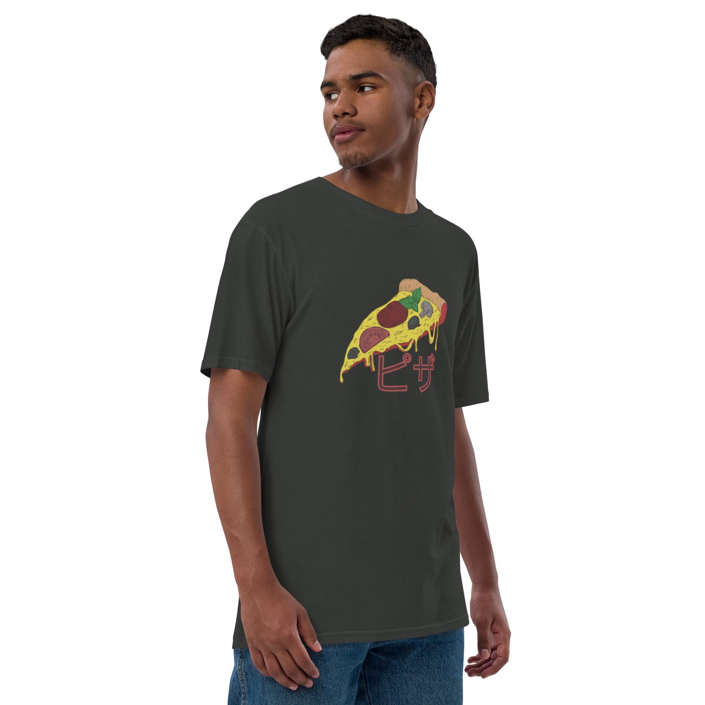 Pizza Unisex premium viscose hemp t-shirt