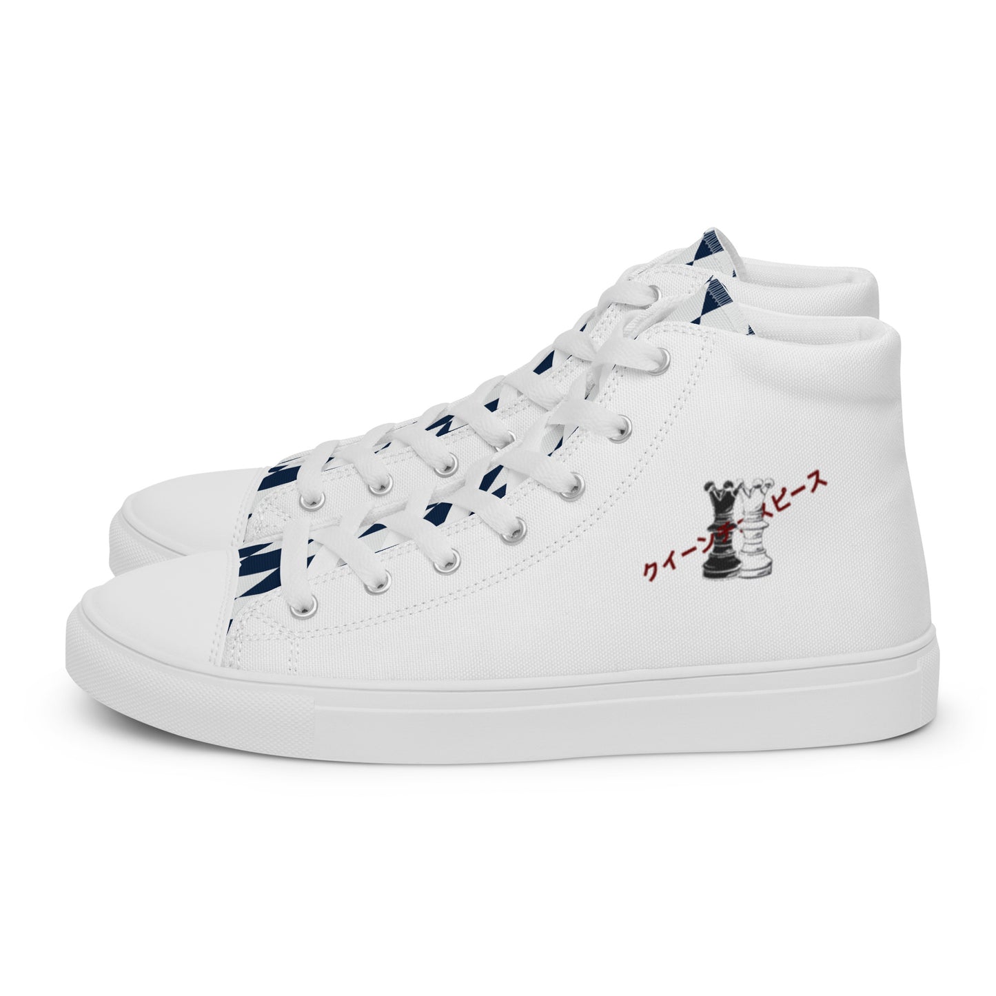 Queen Piece - White Women’s high top canvas shoes