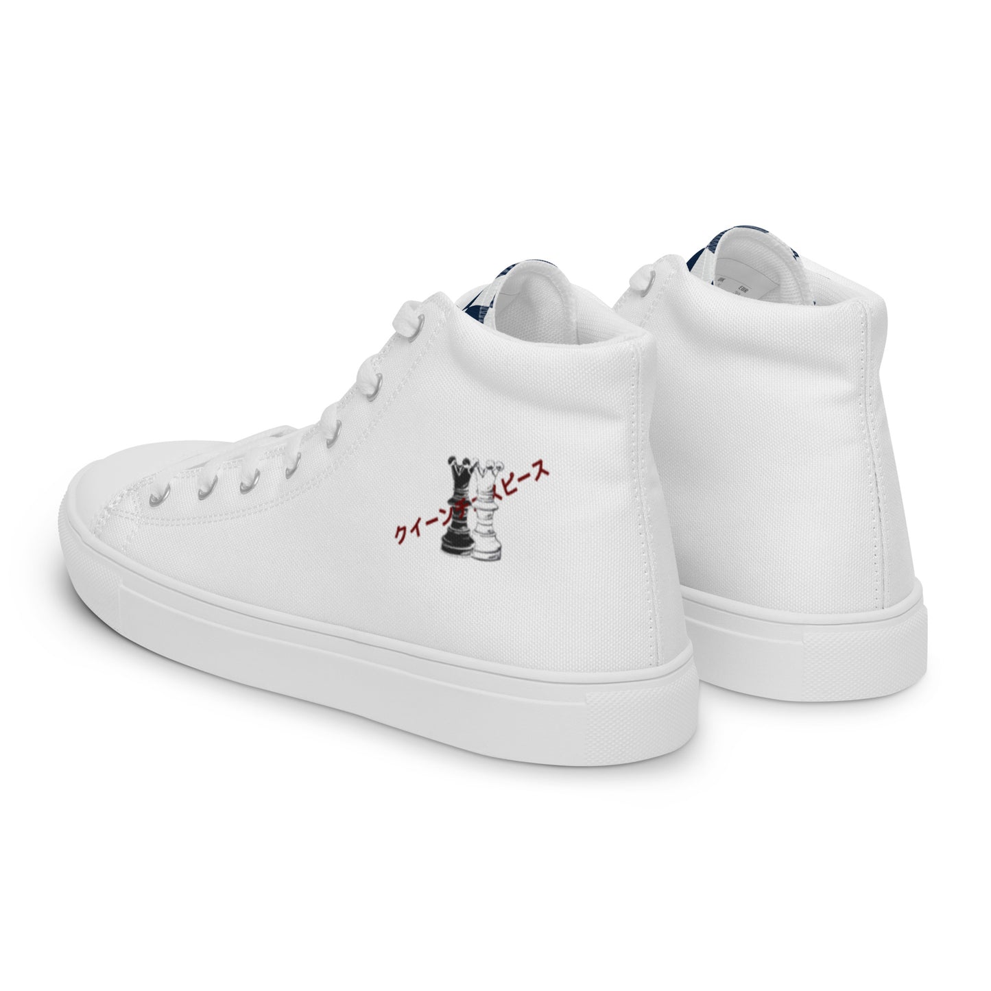 Queen Piece - White Women’s high top canvas shoes