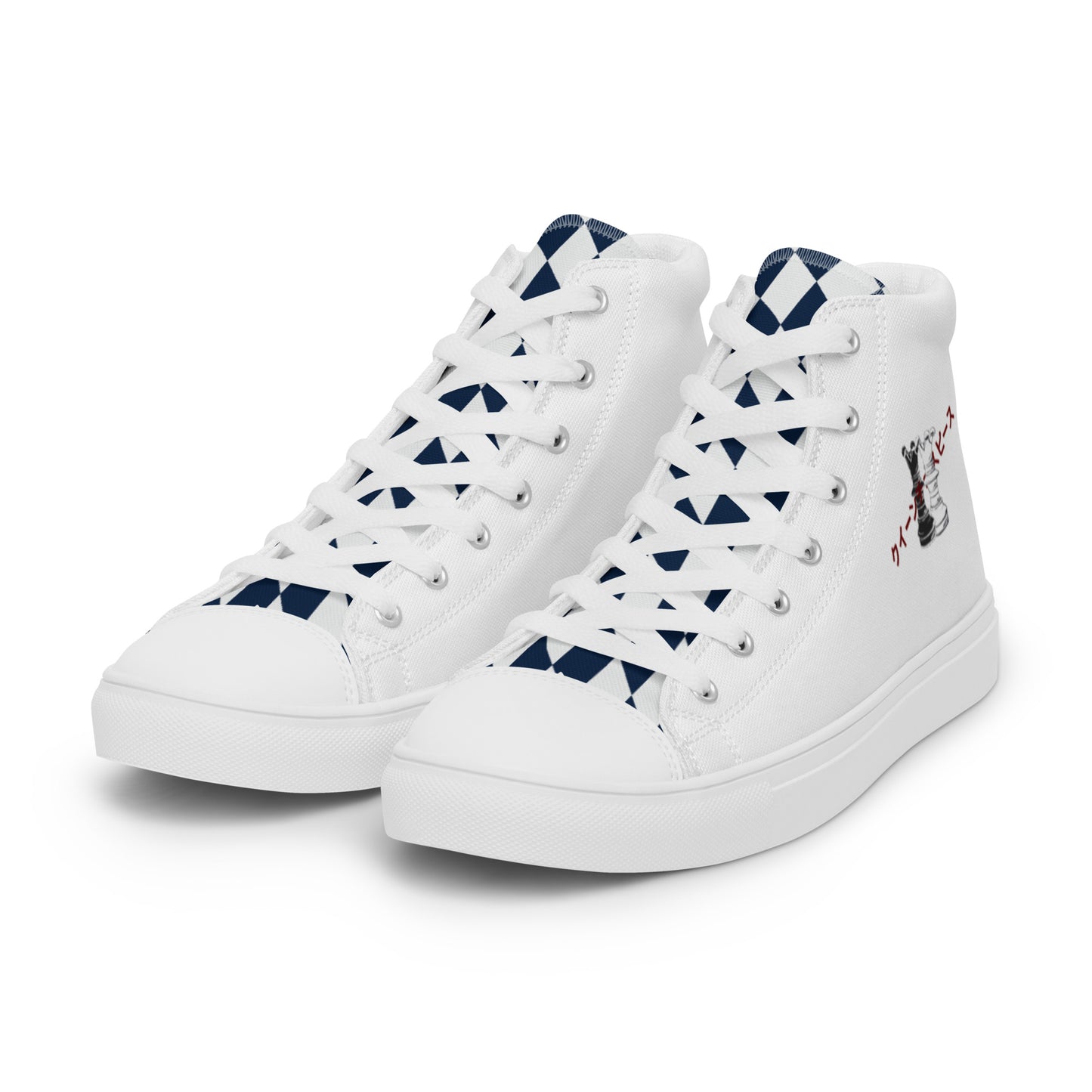 Queen Piece - White Women’s high top canvas shoes