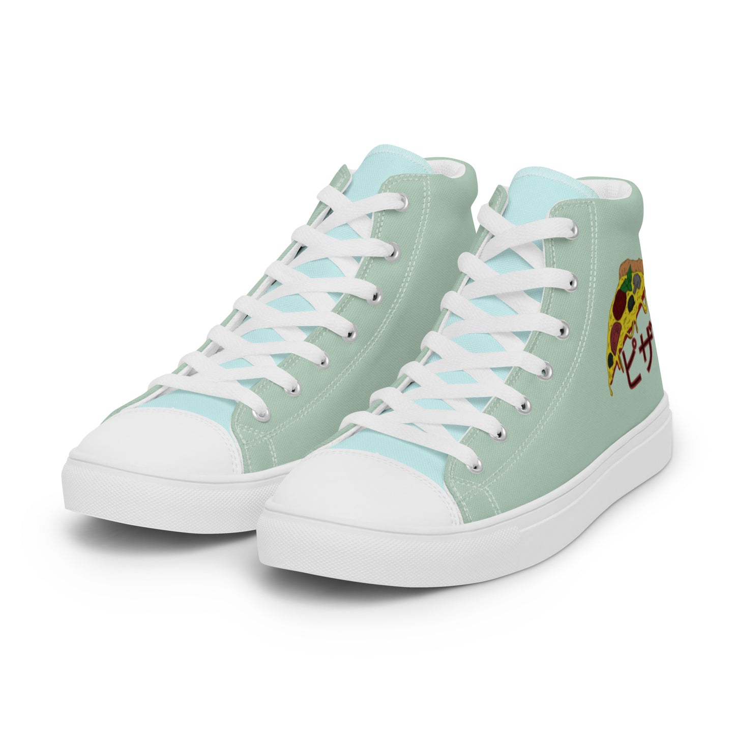 Pizza - Greens Women’s high top canvas shoes