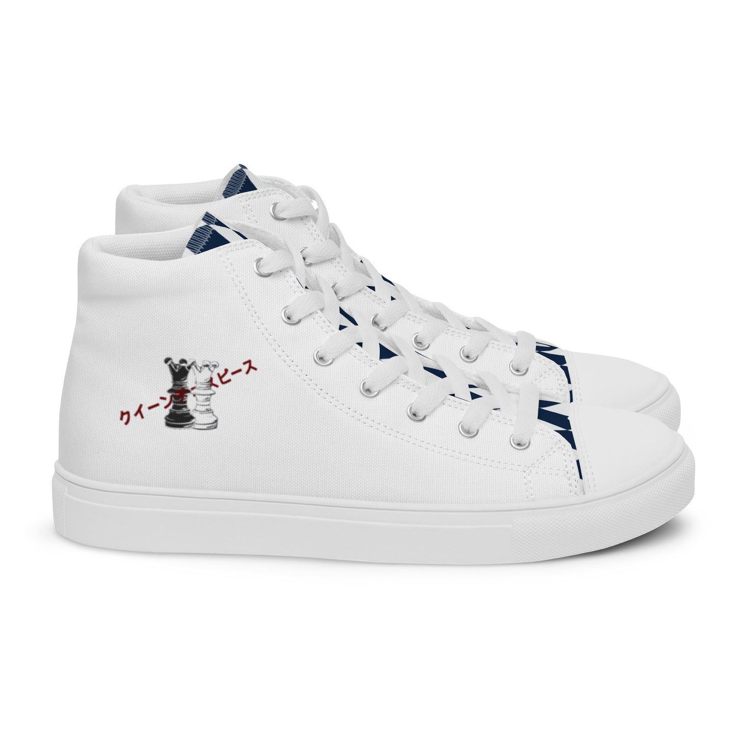 Queen Piece - White Women’s high top canvas shoes