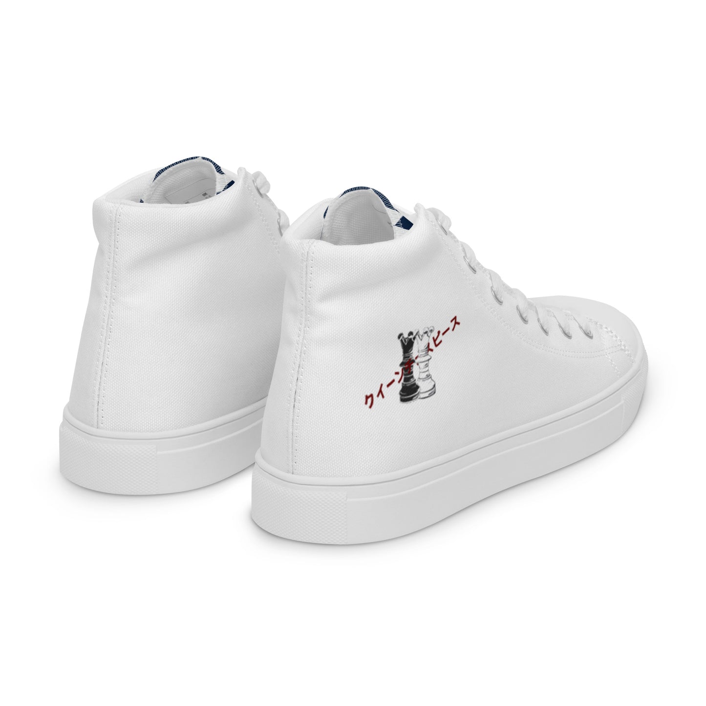 Queen Piece - White Women’s high top canvas shoes