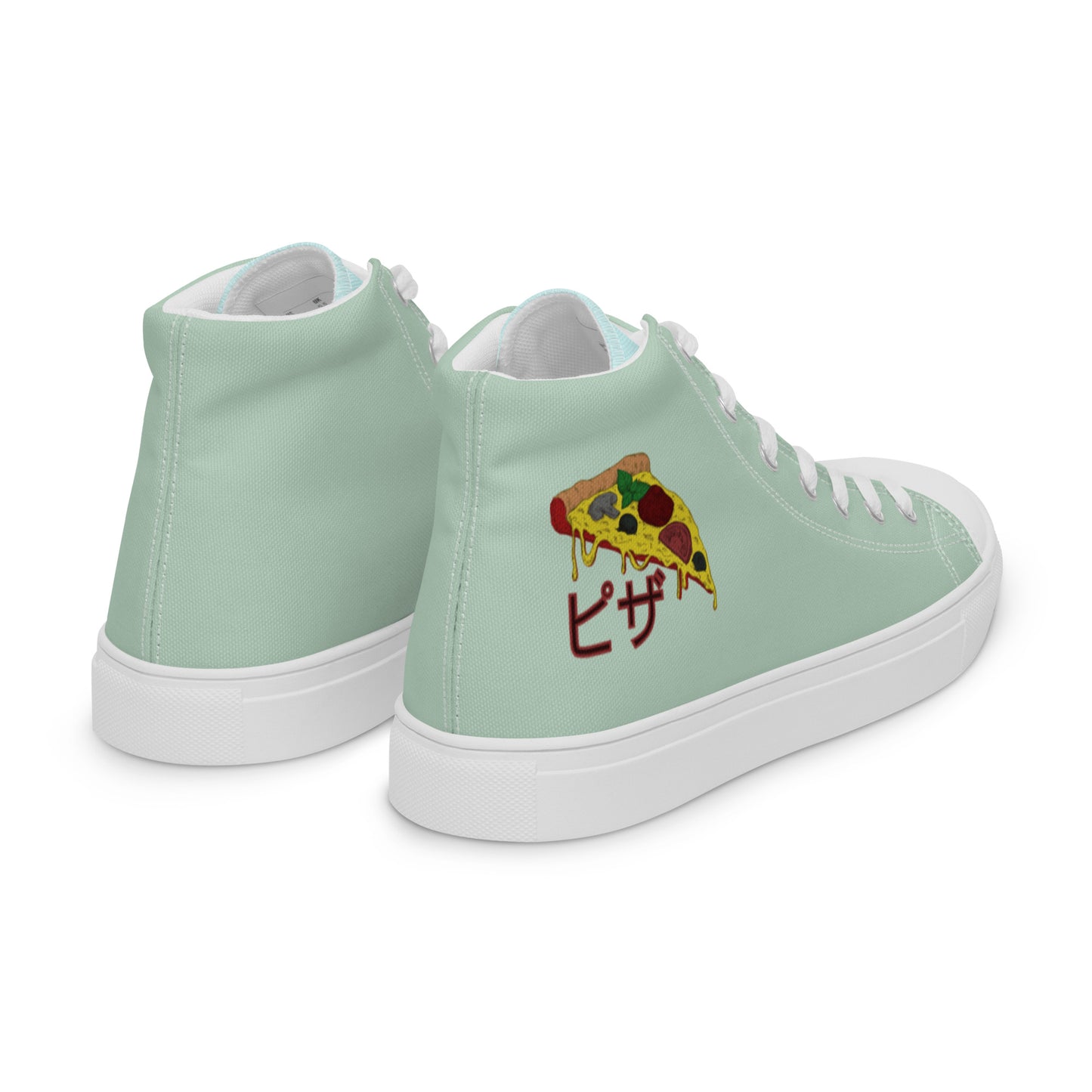 Pizza - Greens Women’s high top canvas shoes