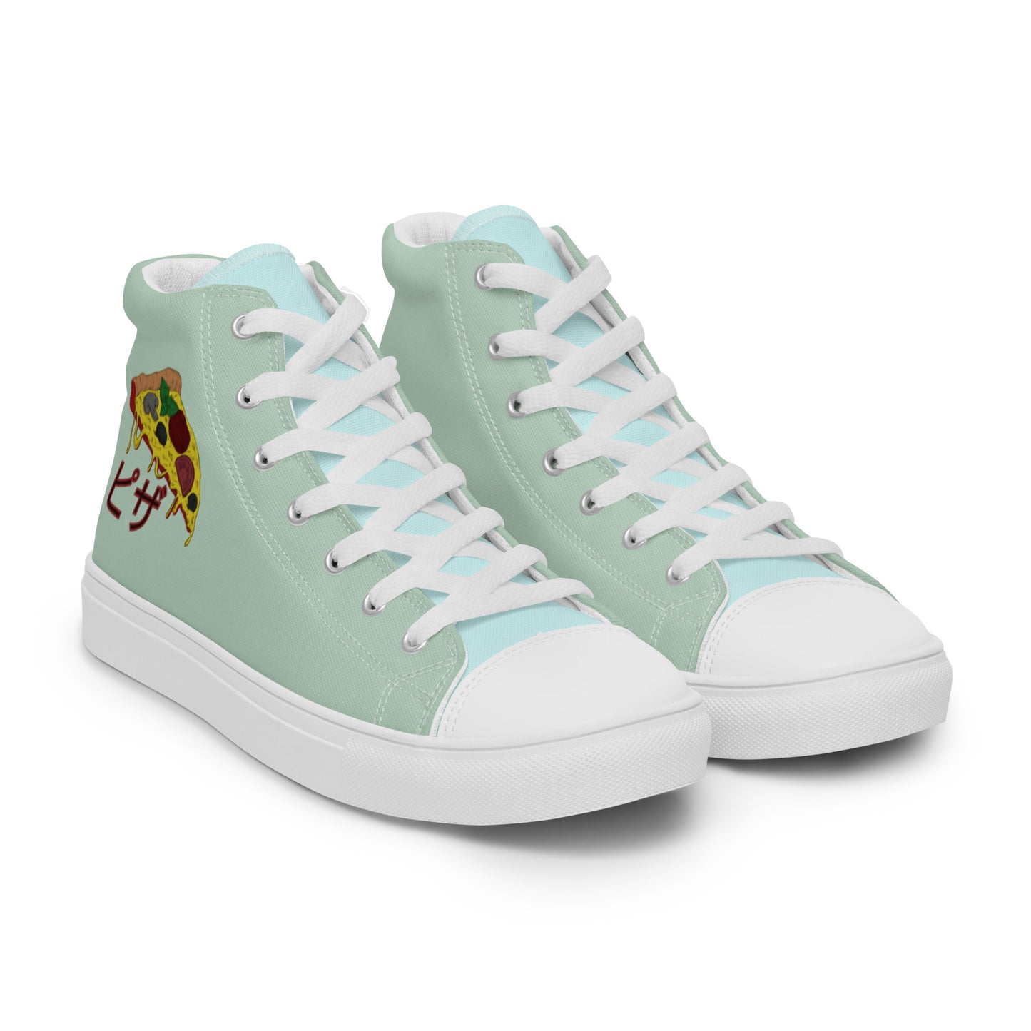 Pizza - Greens Women’s high top canvas shoes